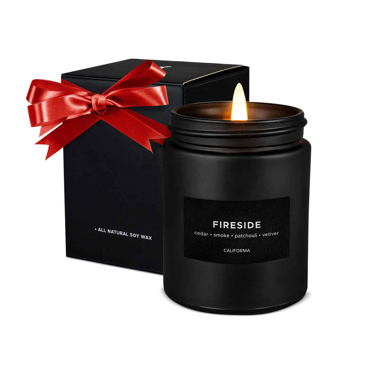 FD-26 Soy Wax Candle in Black Glass Jar